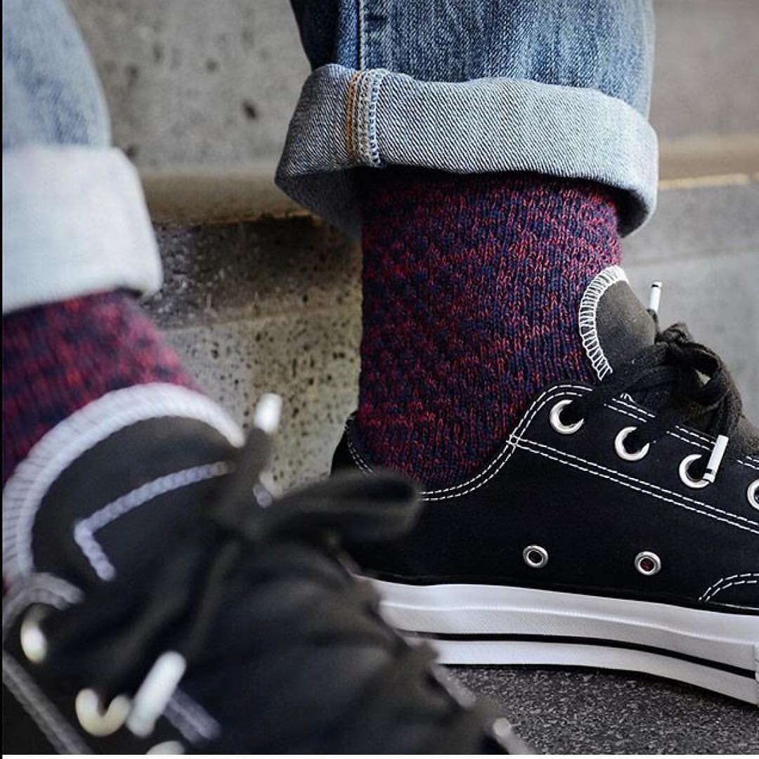 Converse with purle knitted socks